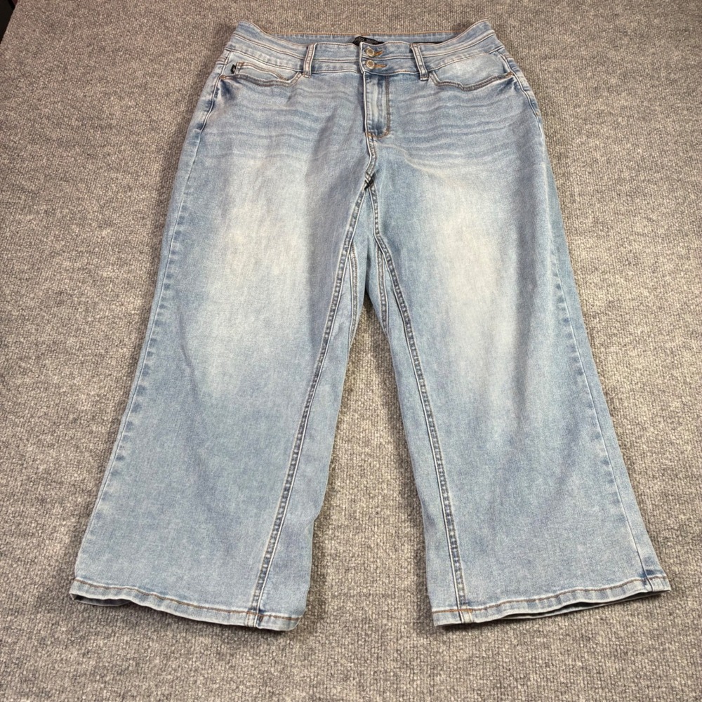 Judy Blue High Rise Wide Crop Jeans Womens 16W Light Wash Stretch Denim JB88616
